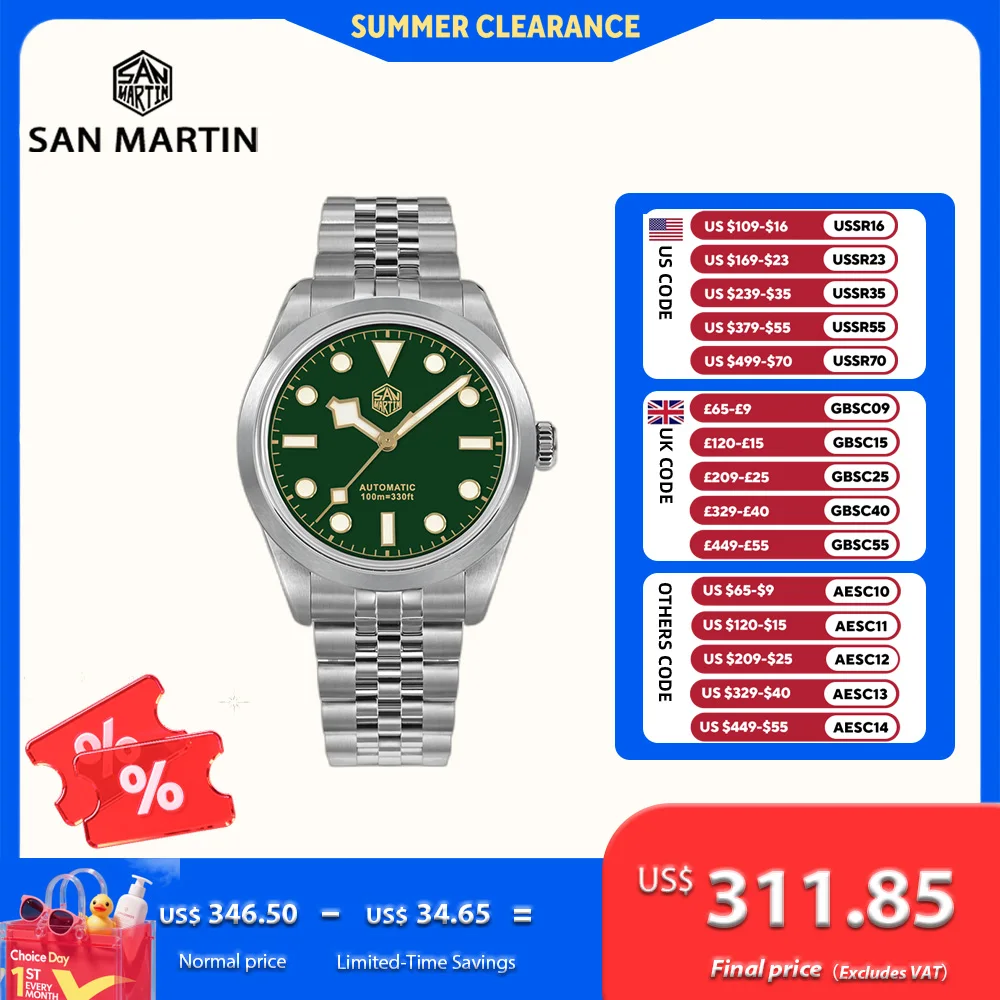 Luxury Watch Usa - Reloj San Martin de 38mm para