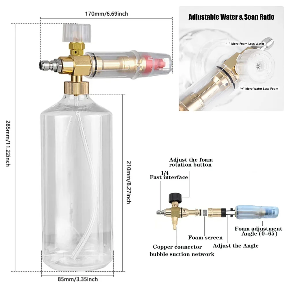 High Pressure Washer Hose Water Gun for Karcher Parkside Nilfisk Quick Connect Connector 5 Color Nozzle M22 Snow Foam Guns