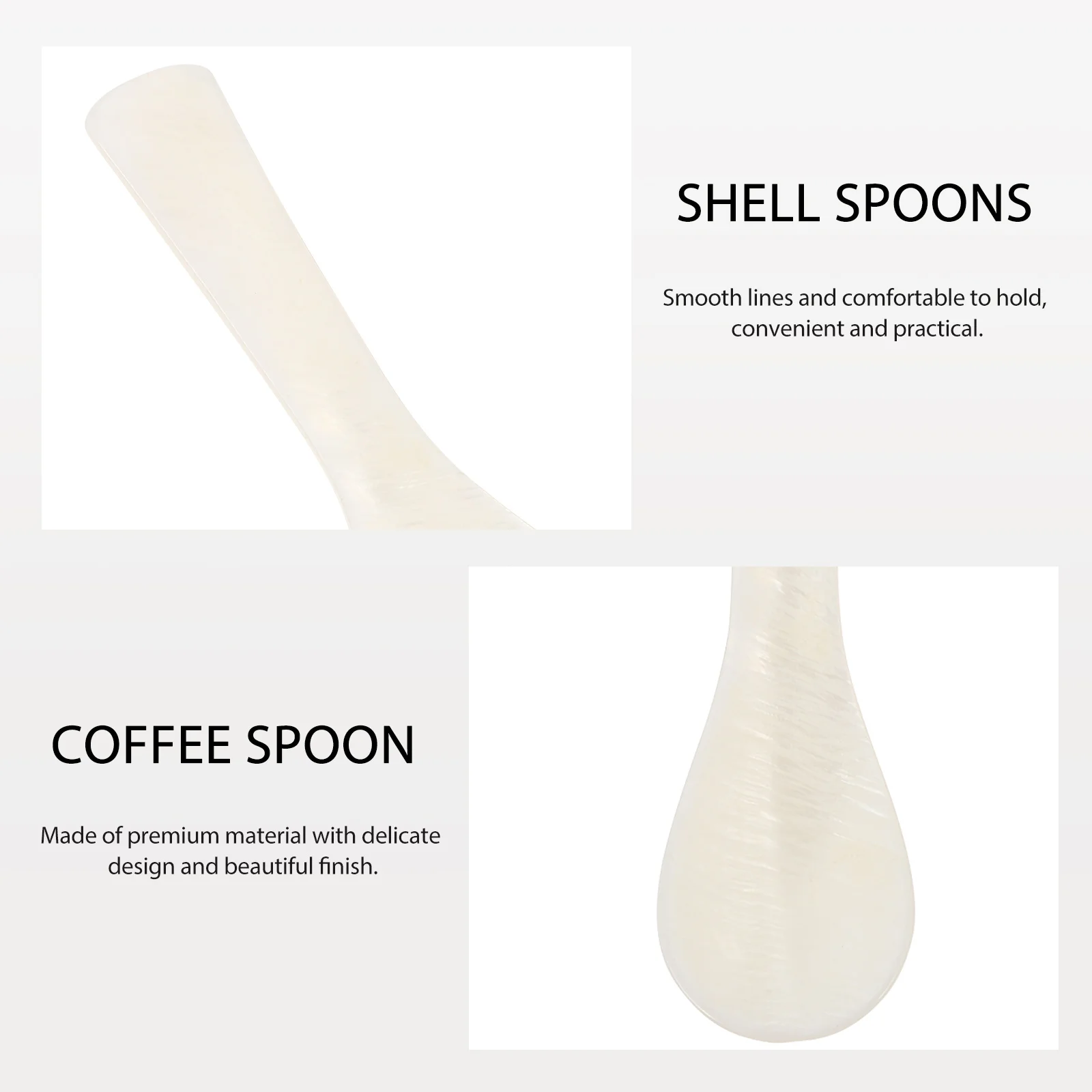 

2Pcs Shell Spoons Dessert Coffee Spoons Rounded Edges Ice Cream Yogurt Kitchen Gadgets Kitchen Gadgets