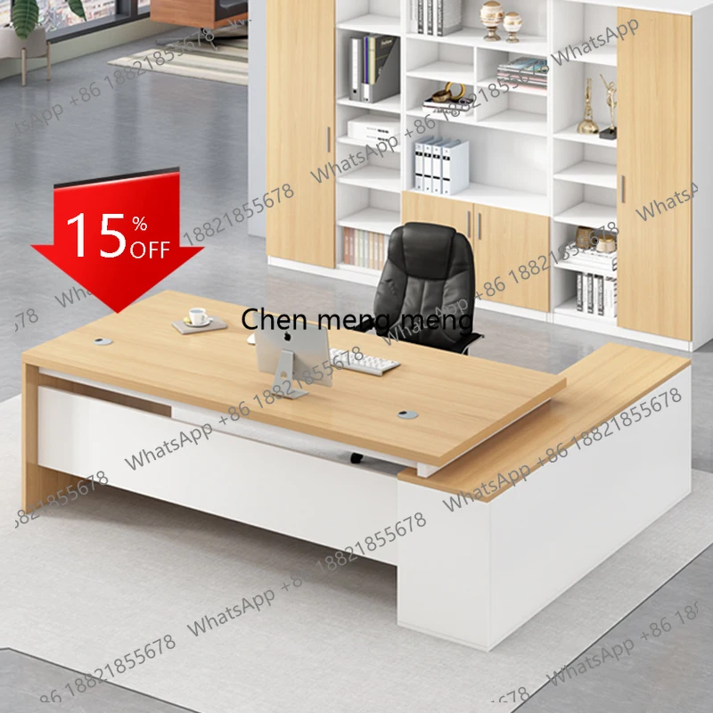 

A139 Wooden Professional Office Desk Vintage Simple Irregular Living Room Office Desk Modern Escritorio Oficina Trendy Furniture