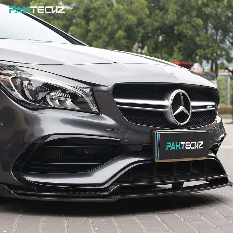 

Paktechz Carbon Fiber Bodykit Front Bumper Lip Spoiler Splitter for Mercedes Benz W117 C117 CLA220 CLA250 CLA260 CLA45