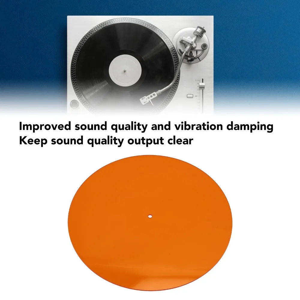 300*3mm Acrylic Turntable Mat Reduce Noise Anti Static Record Player Mat Improved Sound Quality for LP Records 12in