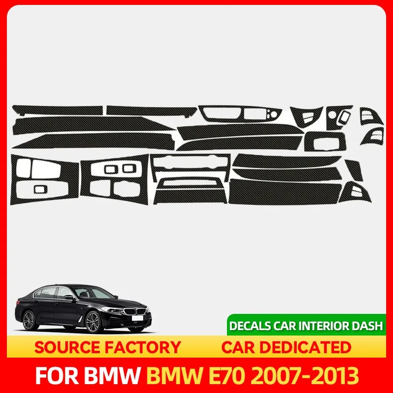 

Стайлинговые молдинги, хит продаж для BMW E70 2007-2013, 3D углеродное волокно, внутренняя отделка, наклейки для салона автомобиля, наборы наклеек на приборную панель автомобиля