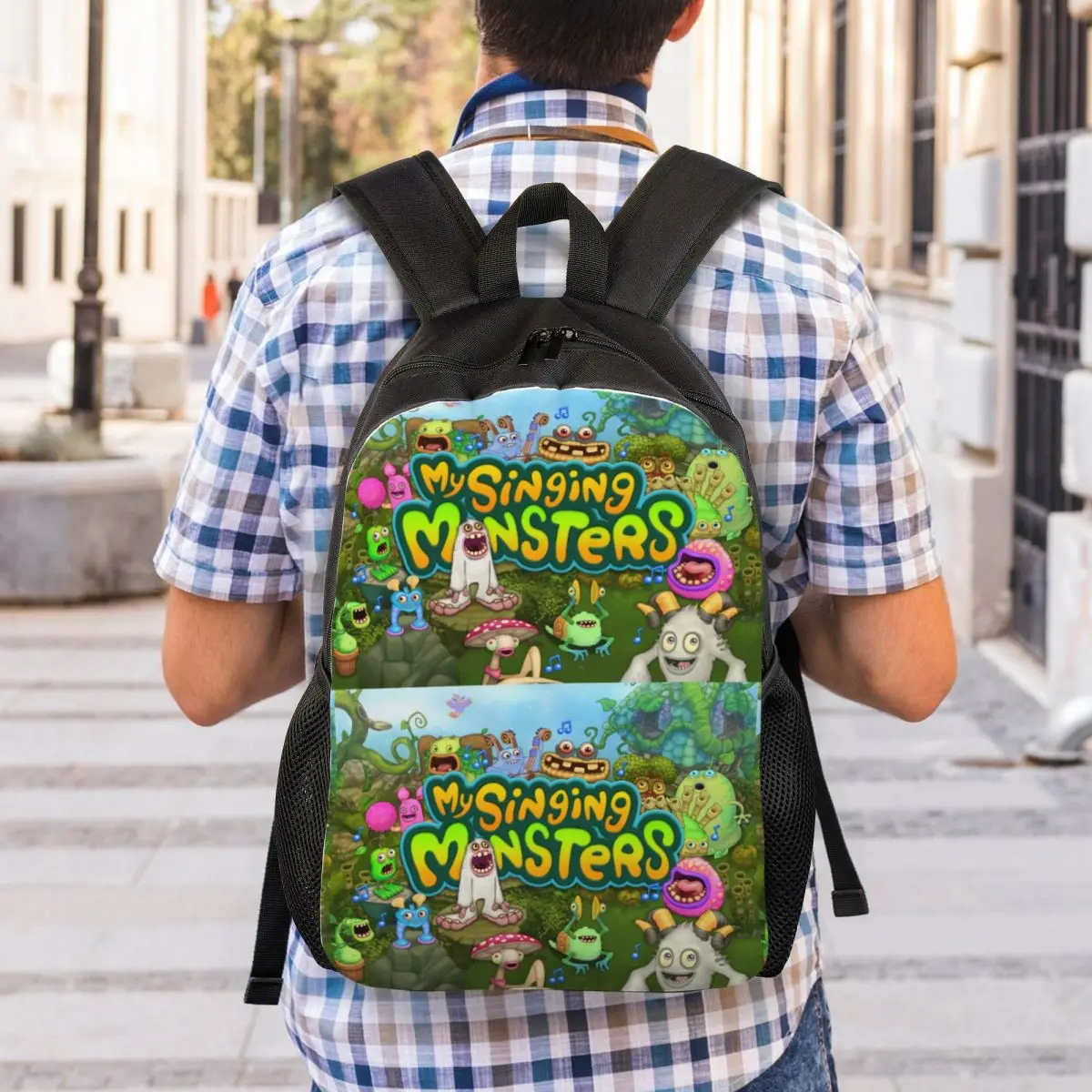 Customized My Singing Monsters Video Games Playground Backpack Men Women Fashion Bookbag for School College Bags