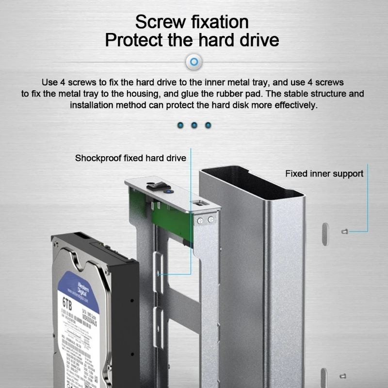 Blueendless 3.5inch USB Type C to USB A/Type C HDD Box 3.5'' Hard Disk