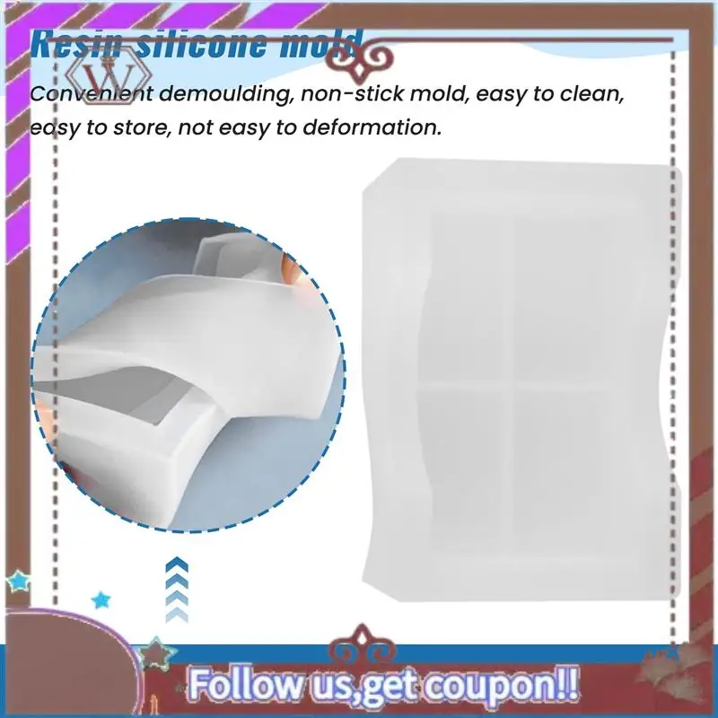 ABBG-Silicone Coaster Molds For Resin Casting,Epoxy Resin Coaster Molds Kit Including 8 Pcs Coasters And 2 Pcs Holders Molds