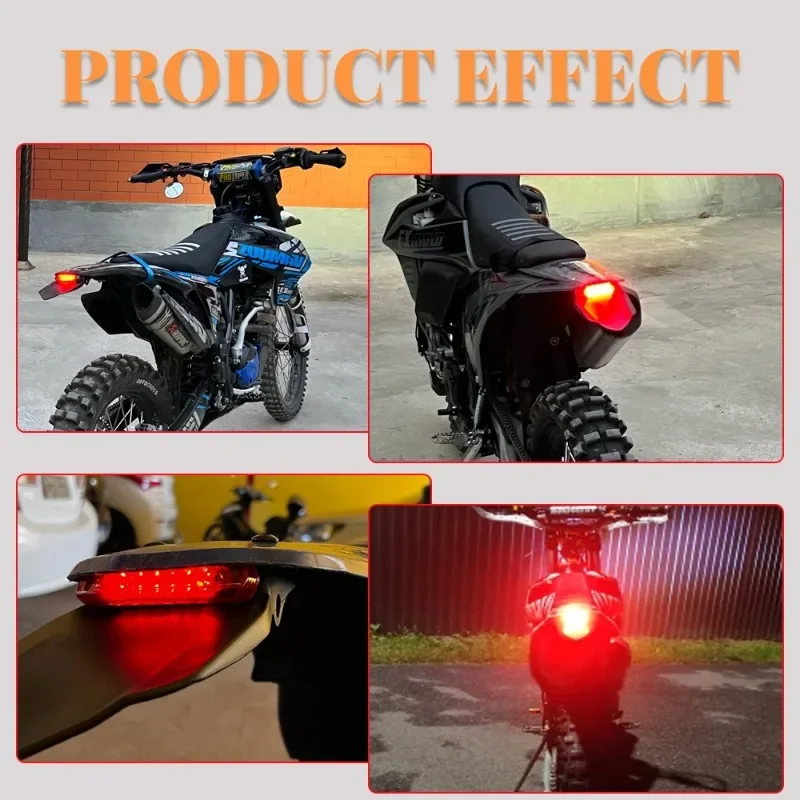 Motorcycle Rear Fender License Plate Bracket 12V for Enduro Off-Road Bike CRF YZ  Motobike Tail Light Brake Lamp for BETA RR