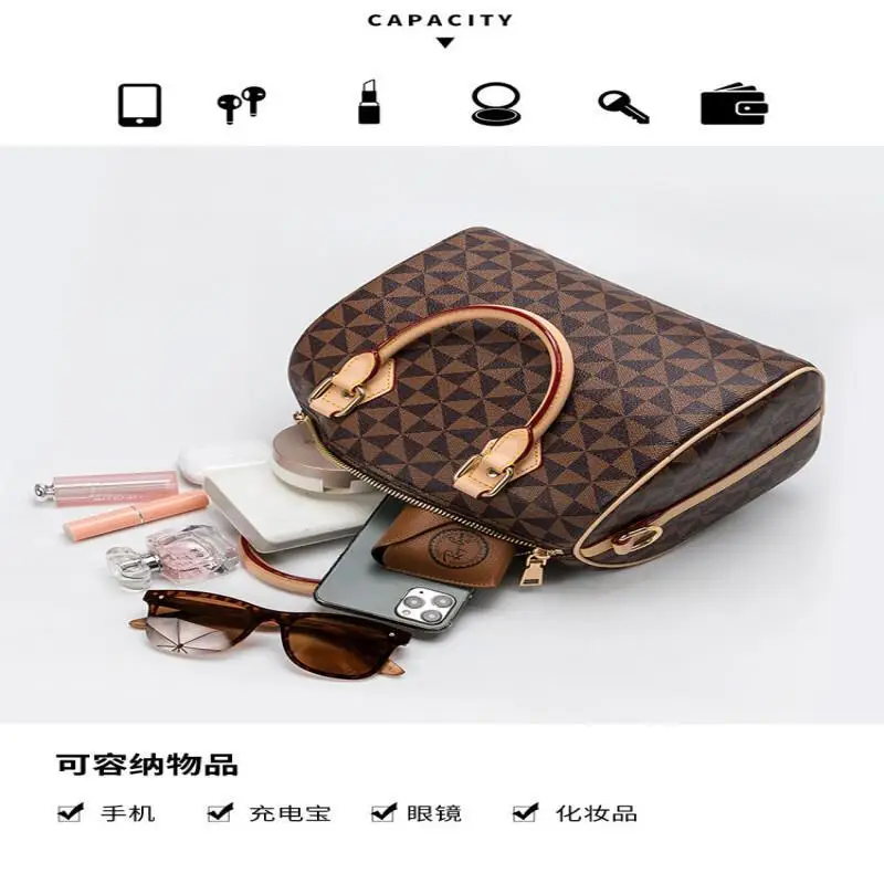 New Fashionable Large Capacity Printed Cross Body Bag Casual Women\'s Shoulder Bag Retro Handbag Versatile Small Square Bag