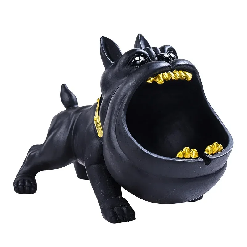 

Bulldog Ashtray Home Crafts Desktop Ornament Dog Animal Statue Key Debris Storage Box Cigarette Accessories Mens Gift