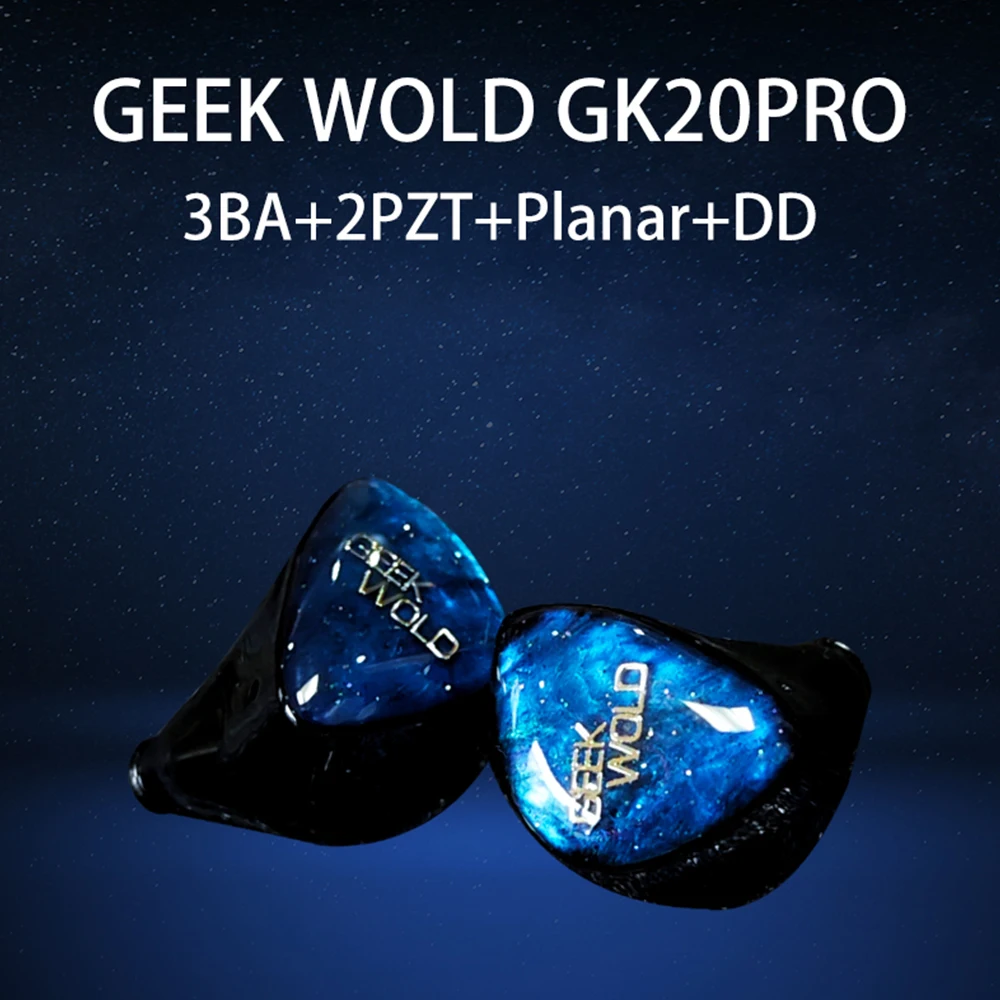 GEEKFLY GK20 PRO 3BA + 2PZT + Planar + DD IEMs HIFI auriculares intrauditivos con cable Monitor auriculares con Cable reemplazable
