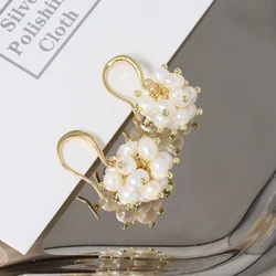 Natural Freshwater Pearl Baby Pearl Berry Earrings Korean Women's Luxury Jewelry Fashion Women's and Girls' Gifts GE1563