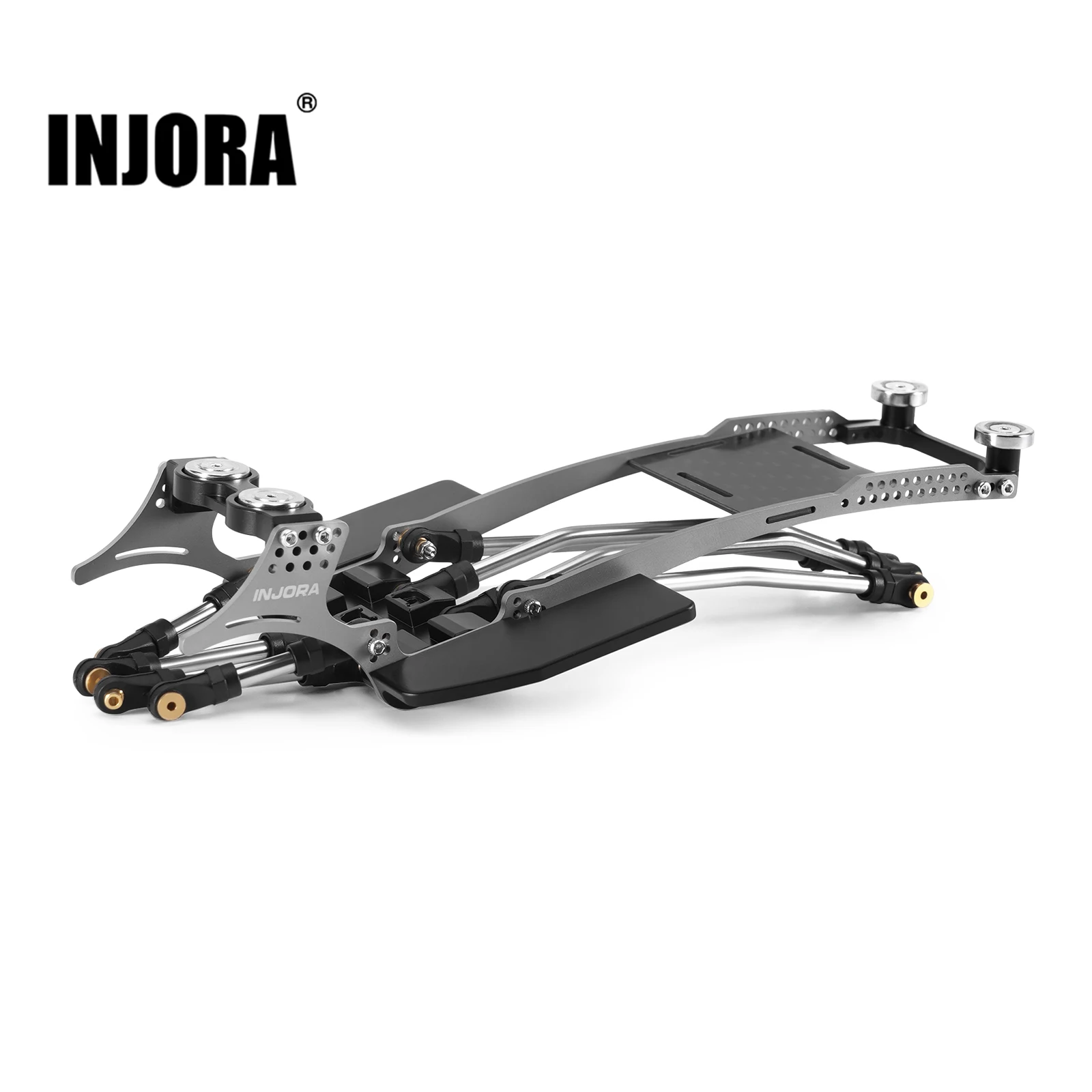 INJORA Rockover Titanium LCG Chassis Kit for 1/24 SCX24, 156mm Wheelbase, 18° Skid Angle