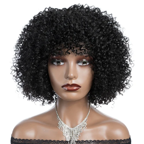 Imagen 2 del producto Pelucas de cabello brasileño rizado de color marrón elegante, pelucas rizadas cortas 100% reales, pelucas de cabello humano rizado para mujeres