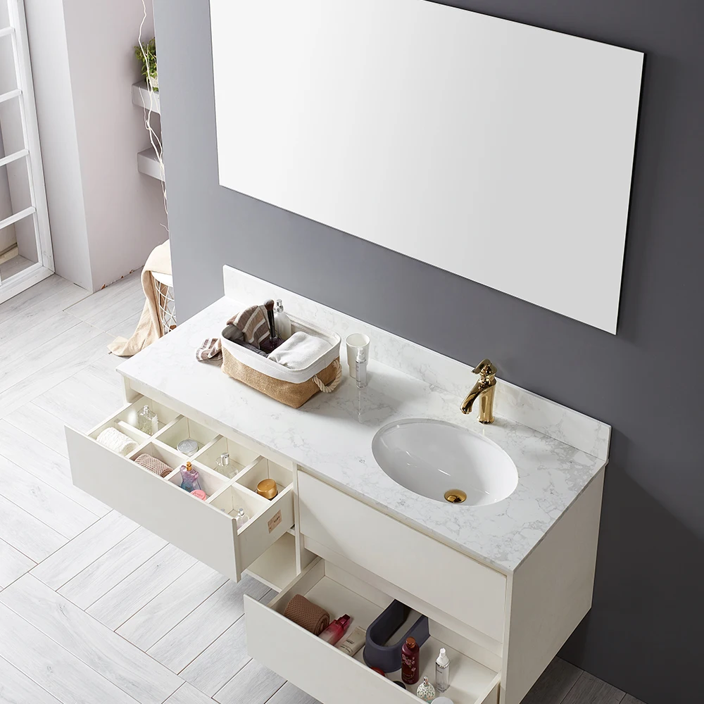 New Design Single White Wall Hung Mounted Vanities Ceramic Hand Bathroom Wash Basin Cabinet