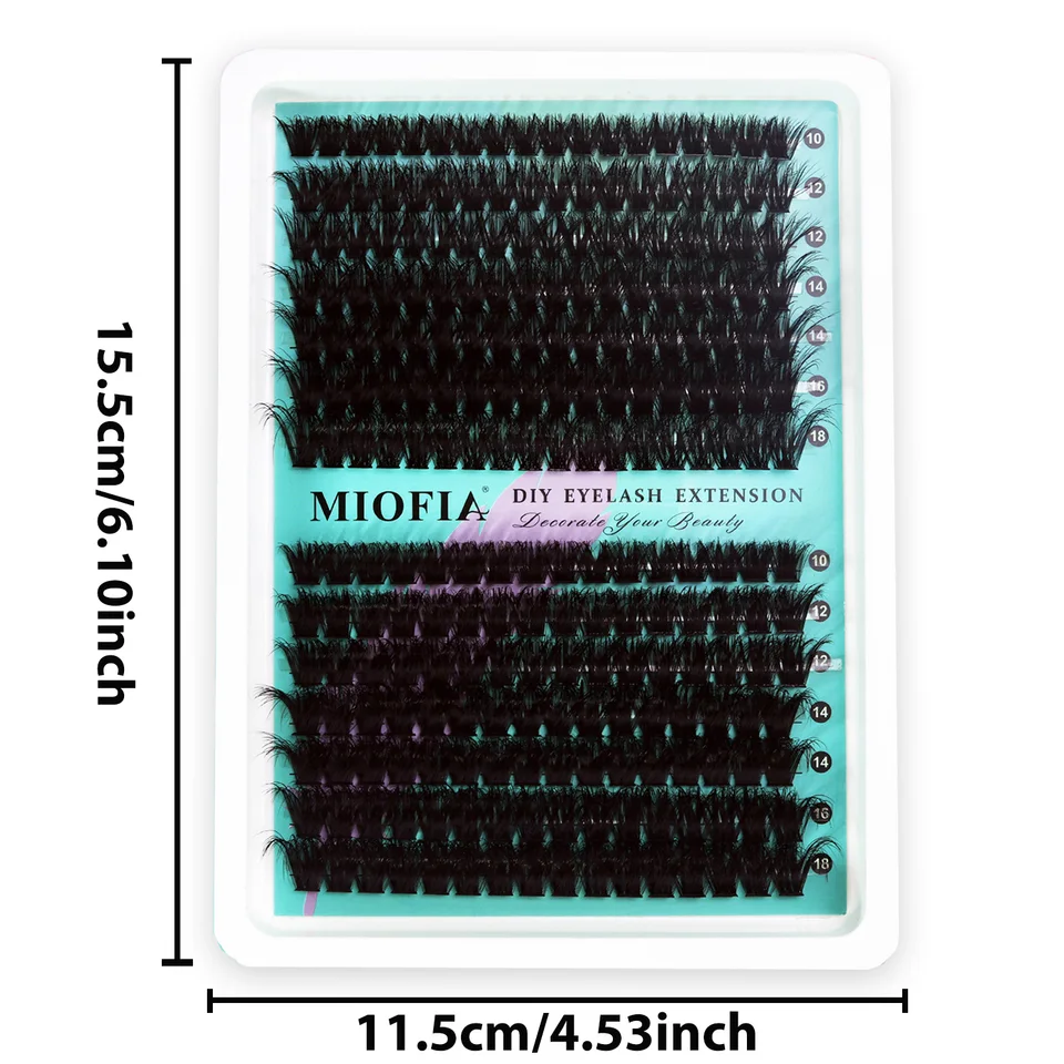MIOFIA 5D clusters voluminosos y gruesos 30D-150D 10-18mm, largos mixtos, naturales, DIY, reutilizables 6