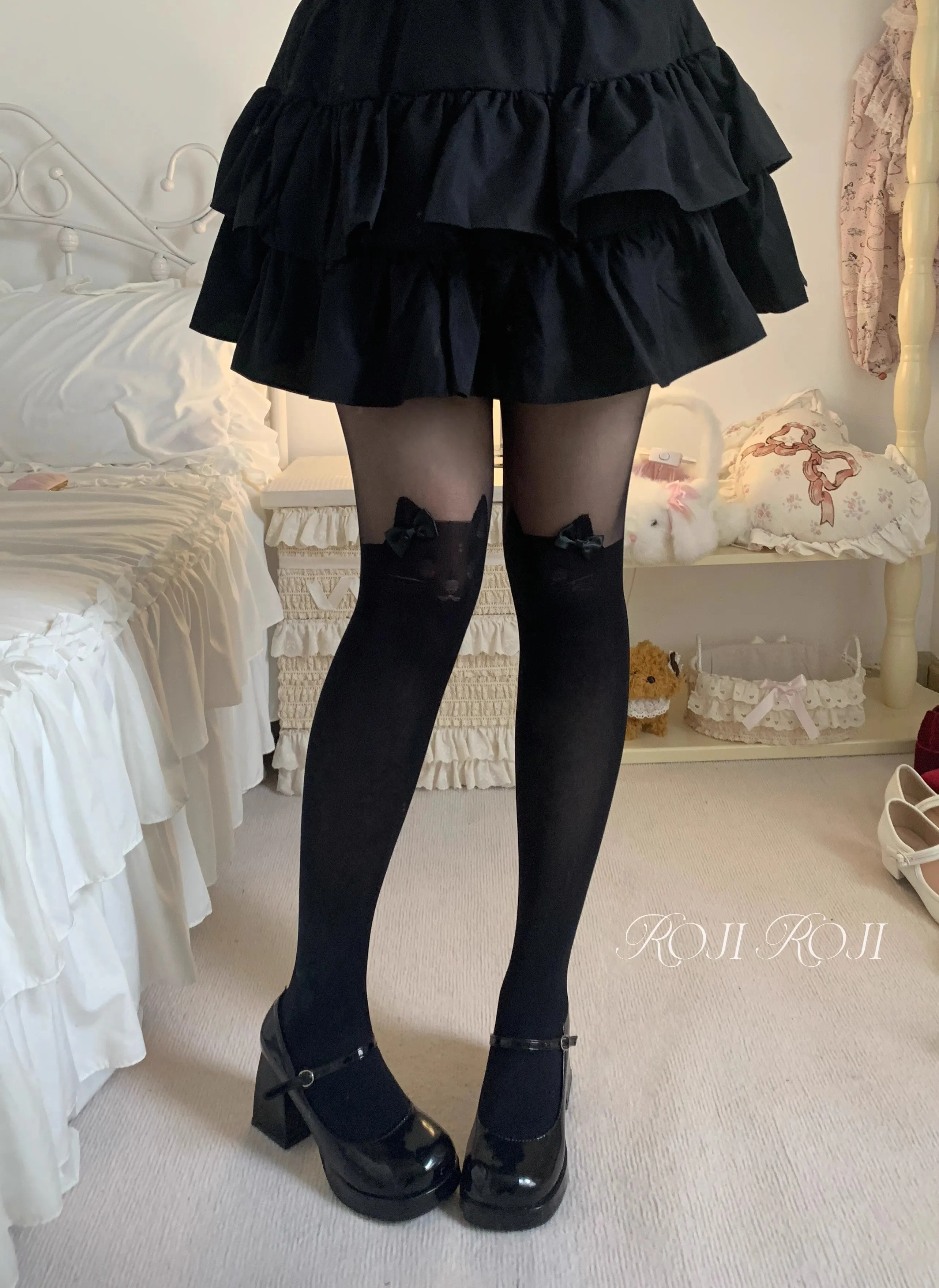 Japanese Cute Girl Cat Stockings Women Autumn &Spring Bare Leg Magic JK Socks Lolita Summer Thin Pseudo Two-Piece Tights