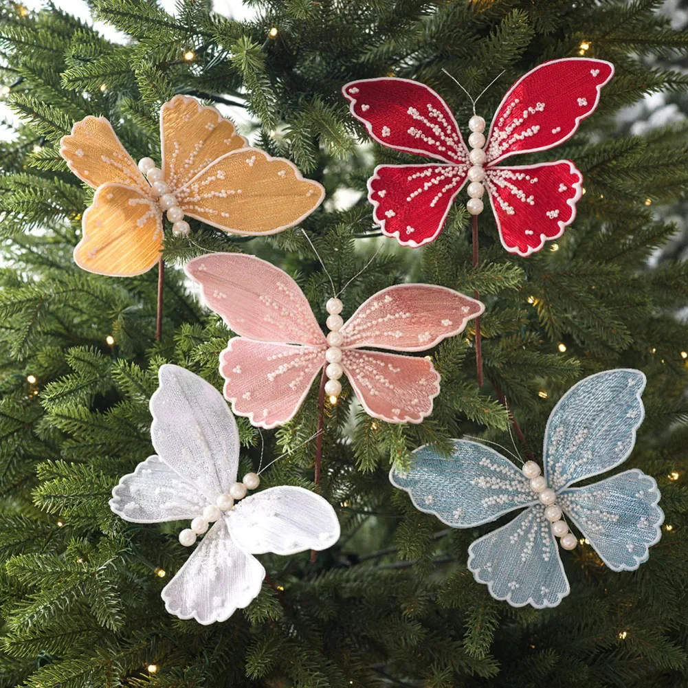 

13*22cm Christmas Tree Decorations DIY Christmas Tree Decor Festive Butterfly Decor Lightweight Easy Installation