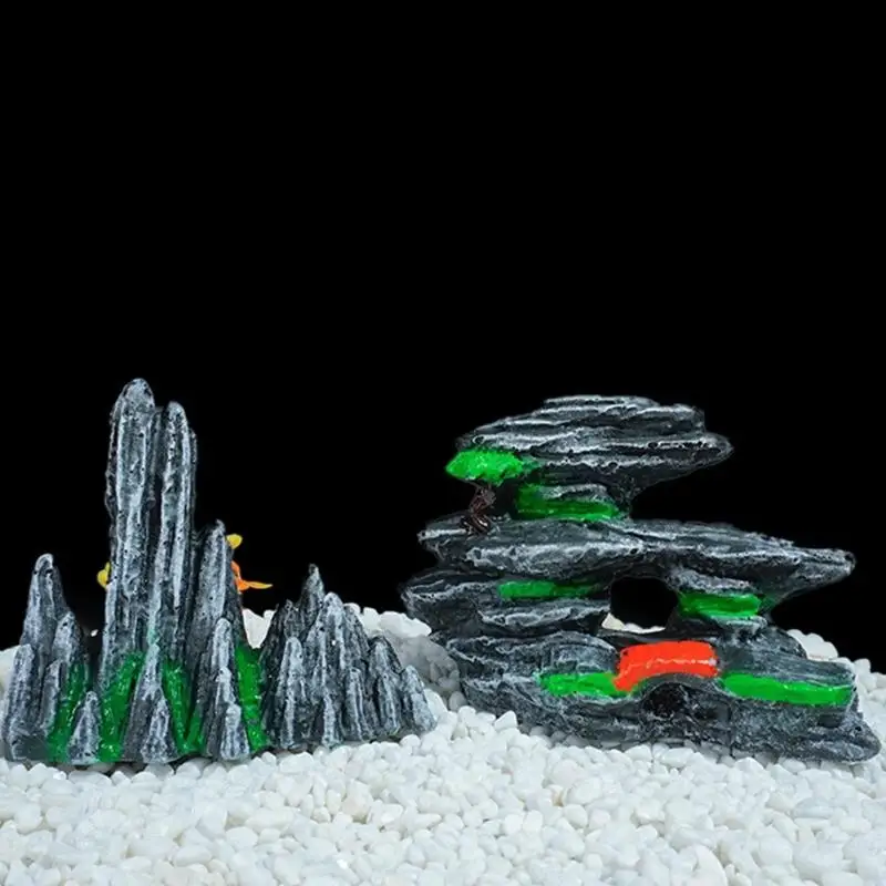 Resins Aquascaping Decoration Miniature Rock Mountain Model For Fish Tanks Ornament X3UC