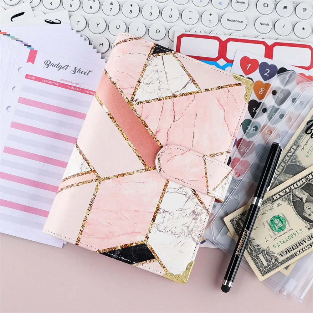 

Money Savings Organizer Notebook A6 Pu Leather Budget Binder Budget Binder Cash Envelope Organizer Financial Planner Notebook.