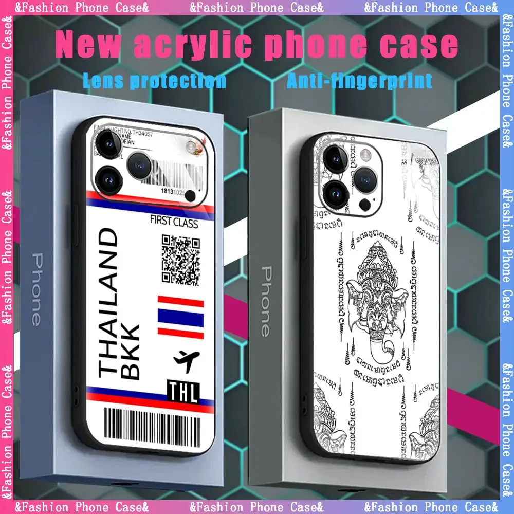 Чехол для телефона с флагом Таиланда AG, акрил, мягкий уход для iPhone 17, air 16 e 15, 14, 13, 12, 11 Plus Mini Pro Max