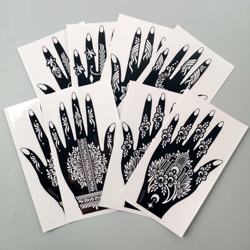 

Tattoo Stencil Hand Art Hollow Pattern Template Personality Semi Permanent Painting Tattoo Mold Creative Tattoo Decorations