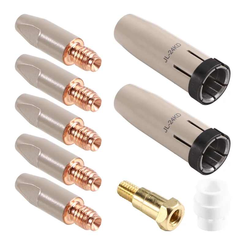 

【Price-Drop!】9Pcs 24KD Coating Protection Nozzle 0.8Mm MIG Torch Gas Nozzle Tip Holder Of 24KD MIGMAG Welding Torch