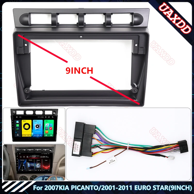 

Для 2007KIA PICANTO 2001-2011 EURO STAR 9INCH автомобильный радиоприемник Android стерео аудио экран мультимедийный видеоплеер кабели жгут рамка