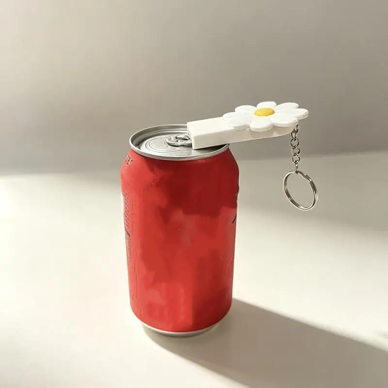3D Printed Flowers Can Opener Easy-Pull Ring Opener Portable Keychain Soda Top Opener Cat Food Can Opening Tool
