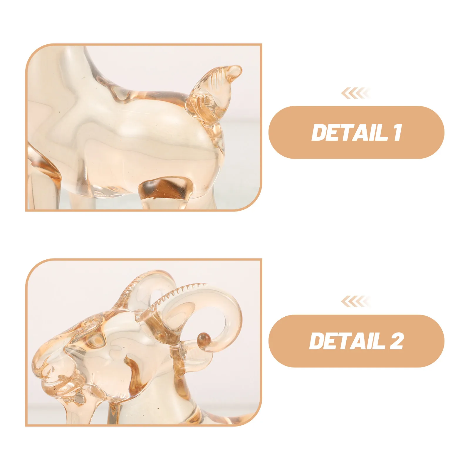Chinese Zodiac Goat Statue 2027 Crystal RAM Sculpture Light Yellow Feng Shui Tabletop Ornament Good Luck Home Decoration