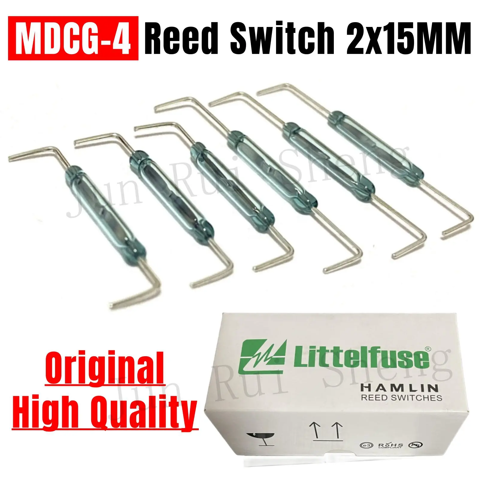 10PCS Original MDCG-4 Glass Reed Switch 0.5A 10W Foot Spacing 23/30MM Normally Open NO 2*15MM Magnetic Contact Induction Sensor