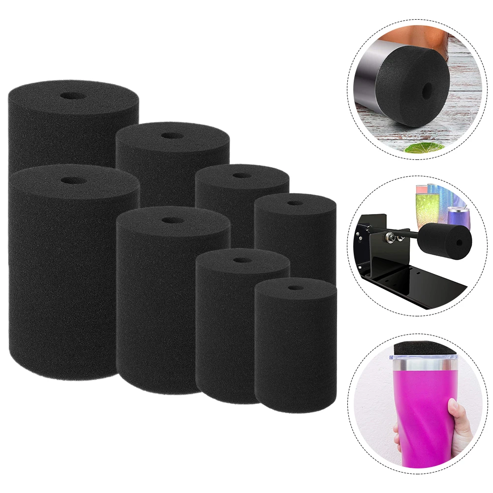 

8 Pcs Sponges Rotating Tumbler Turner Cup Turning Water Bottle Black Inserts for