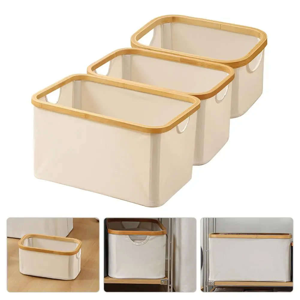 

Storage Basket Foldable Deep Large Capacity Thickened Stable Structure With Handle Keep Neat Space Saving Toy Clothes Storage Ba