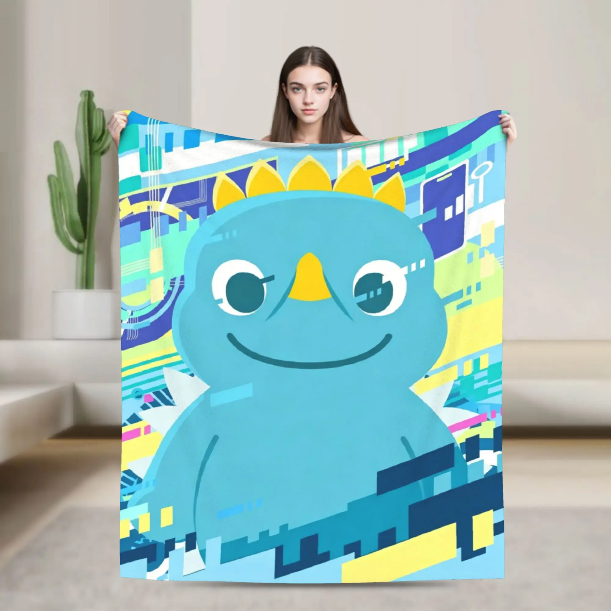 Chibi Monster Raids Again Blanket Flannel Summer Air Conditioning Cartoon Super Soft Throw Blankets for Bed Bedroom Bedspreads