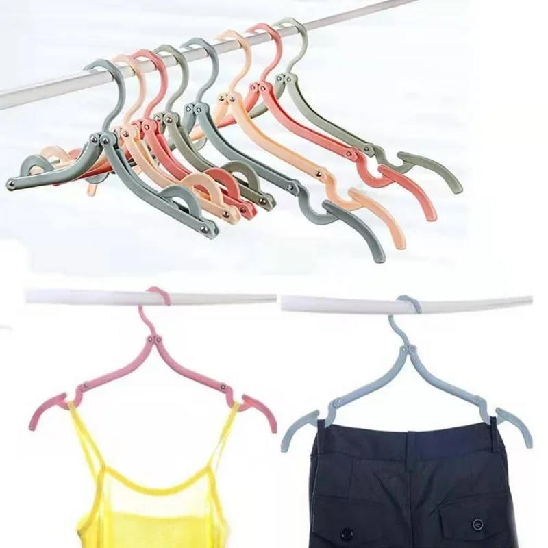 10pcs/20pcs Foldableable Clothes Hanger Travel Portable Clothes Hanging Rack Multi-functional Storage Home Business Trip Hangers