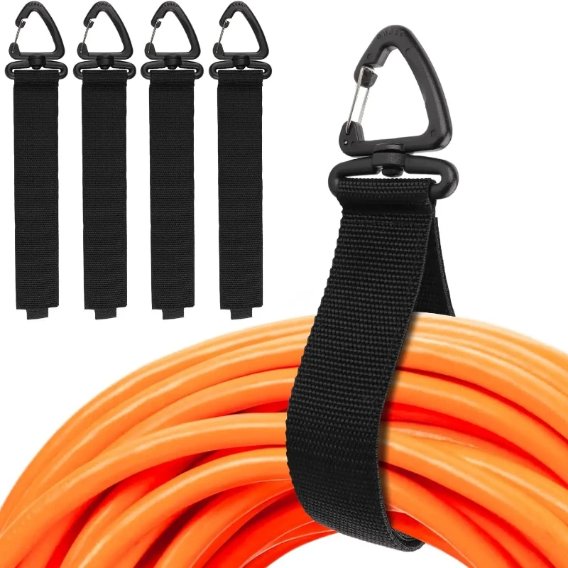 Cord Organizer Holder with Rotate Buckle Wire Manager Power Cord Management Nylon Heavy Cord Storage Straps for Cables Hoses