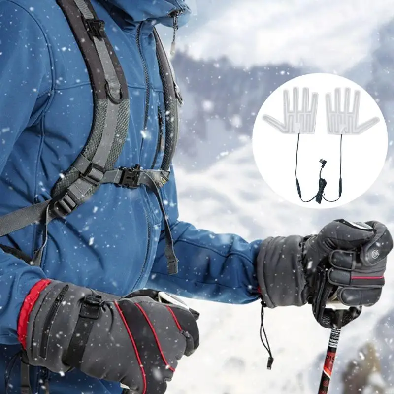 

Pair USB Carbon Fiber Heating Mat for Ski Gloves 5V USB Electric Heating Film Heater Pads Heated Gloves Pad