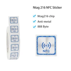 100pcs NFC Ntag216 Tag Sticker 13.56Mhz Ntag 216 Universal Label RFID NFC Sticker with 888 bytes memory