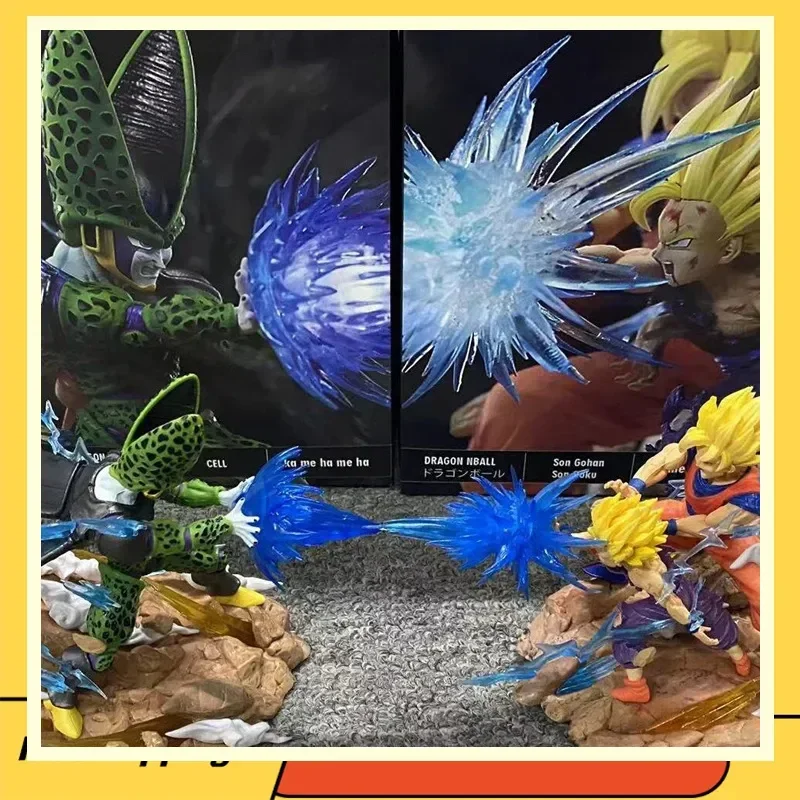 

Фигурка Dragon Ball Beam Struggle Vol 2, 14 см, аниме-персонаж Селл против Гоку и Гохана, сцена с Камехамеха, модель-статуэтка, игрушка, подарок