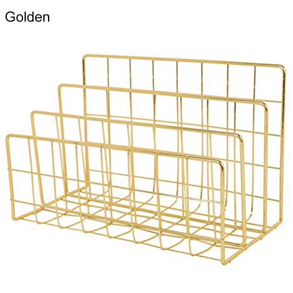 Wire Shape Desktop File Holder Vertical Wire File Filling Rack Wrought Iron Desktop File Holder Desk Record Home Office