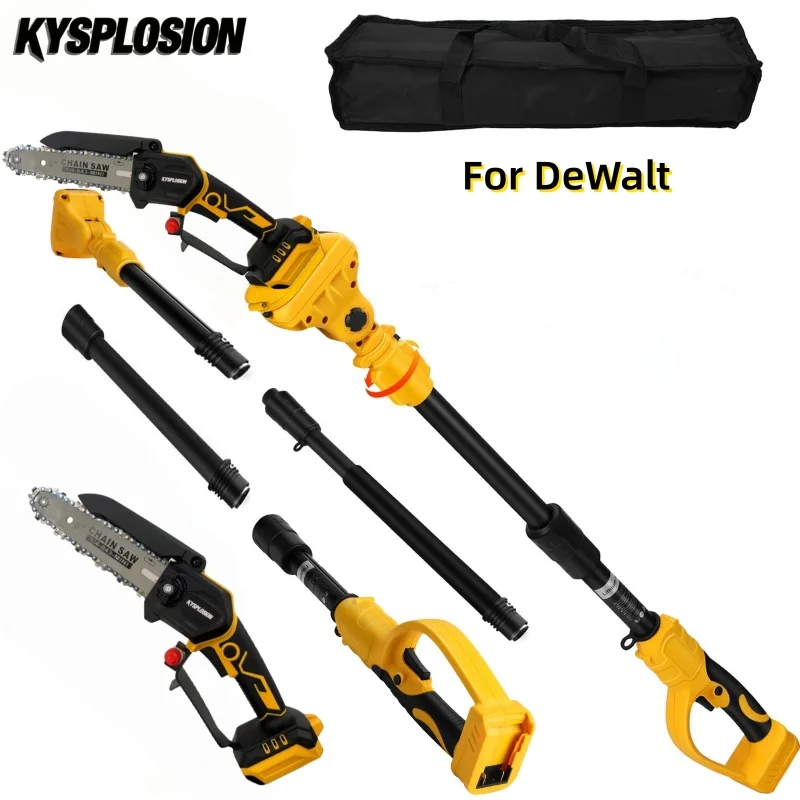 Kys Cordless Pole Saw & Mini Chainsaw 2-IN-1 6 Inch Brushless Electric Rotatable Pole Saw For DeWalt 20V battery