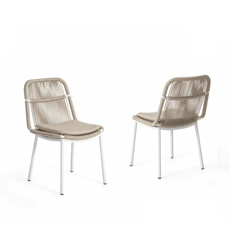 Outdoor Rocking Chair Lightweight Rope Aluminum Frame Garden Seat Modern