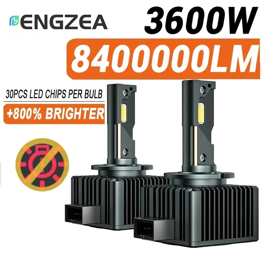 

ENGZEA Headlight D3S LED D1S Bulbs 8600000LM 6000W Canbus D4S D2S D8S D1R D2R D3R LED Car Super Bright Bulbs 12V 24V 2PCS