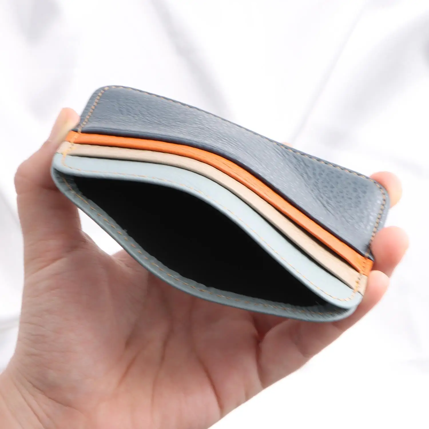 

Women ID Card Holder 3 Slots Credit Card Gift Slim Card Case Passport Wallet Card Wallet Man Vintage Coin Purse