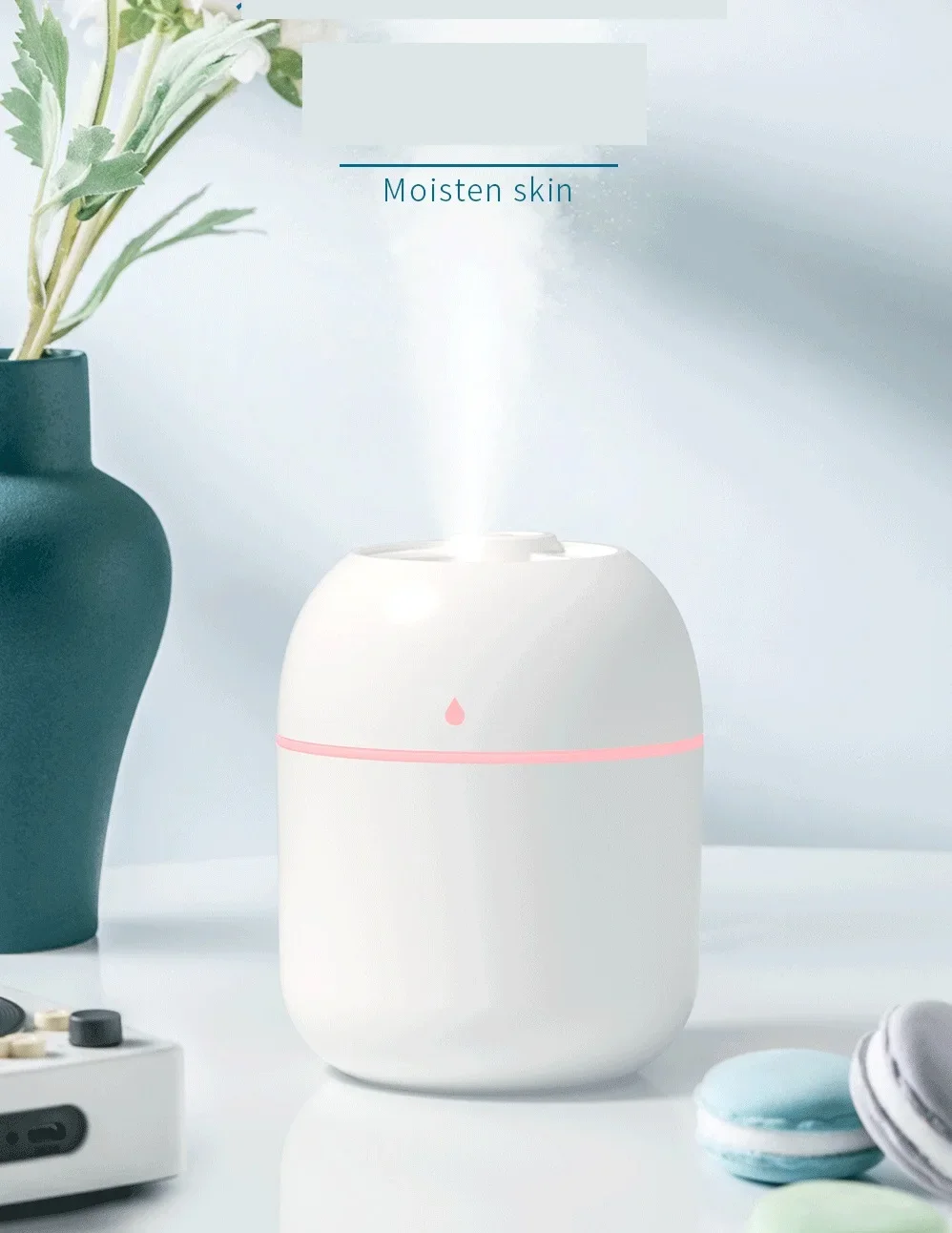 220ML Mini Air Humidifier USB Aroma Essential Oil  For Home Car Ultrasonic Mist Maker with LED Night Lamp