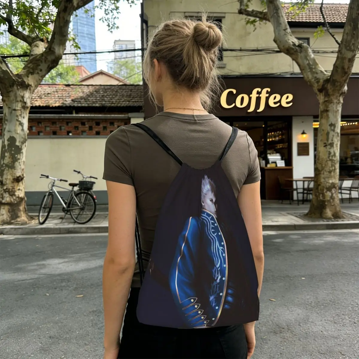 Vergil From The Devil May Cry Series Backpacks Casual Drawstring Bags Sports Bag Book Bags for Travel Students