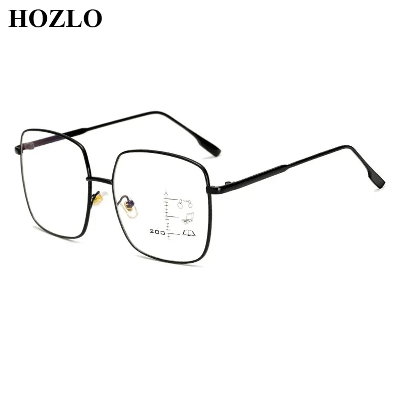 

New Fashion Retro Alloy Large Square Women (Anti Blue Light) Progressive Multifocals Reading Glasses Men Hyperopia Spectacles