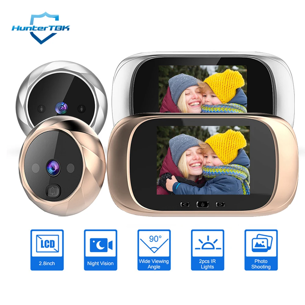 Peephole Camera Door Viewer Video Doorbell 2.8 Inch Display Video Intercom Secure Camera Night Vision for Home Apartment