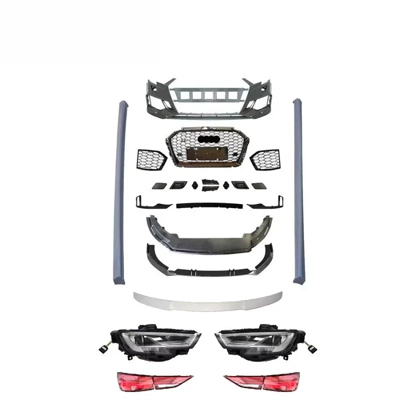 Perfect Fitment AD A3 Old to New 2013-2017 Year Car Body Kit With Front Bumper Grills Headlamp Tail Lights Side Skirts Rear Spo 2