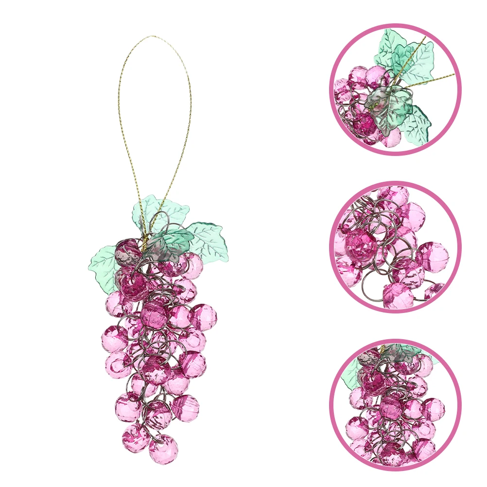 

4Pcs Acrylic Beaded Grape Hanging Ornament Simulation Party Wedding Decorative Artificial Grapes Beaded Grape Artificial Fruits
