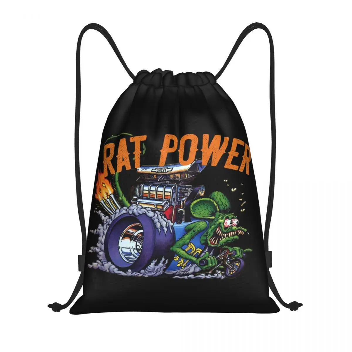 

Rat Fink Drawstring Bags Women Men Foldable Sports Gym Sackpack Cartoon Animation Training Backpacks